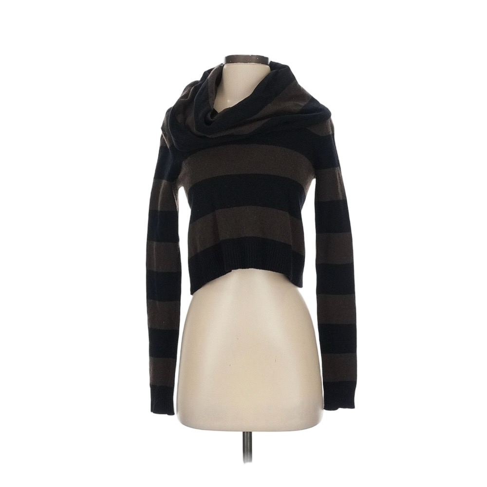BCBG Cashmere/Wool Blend Black and Brown Women's Sweater